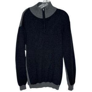 Mizuno Men's Black/Gray WindLite Flex Quarter Zip Windproof Pullover Sweater. XL